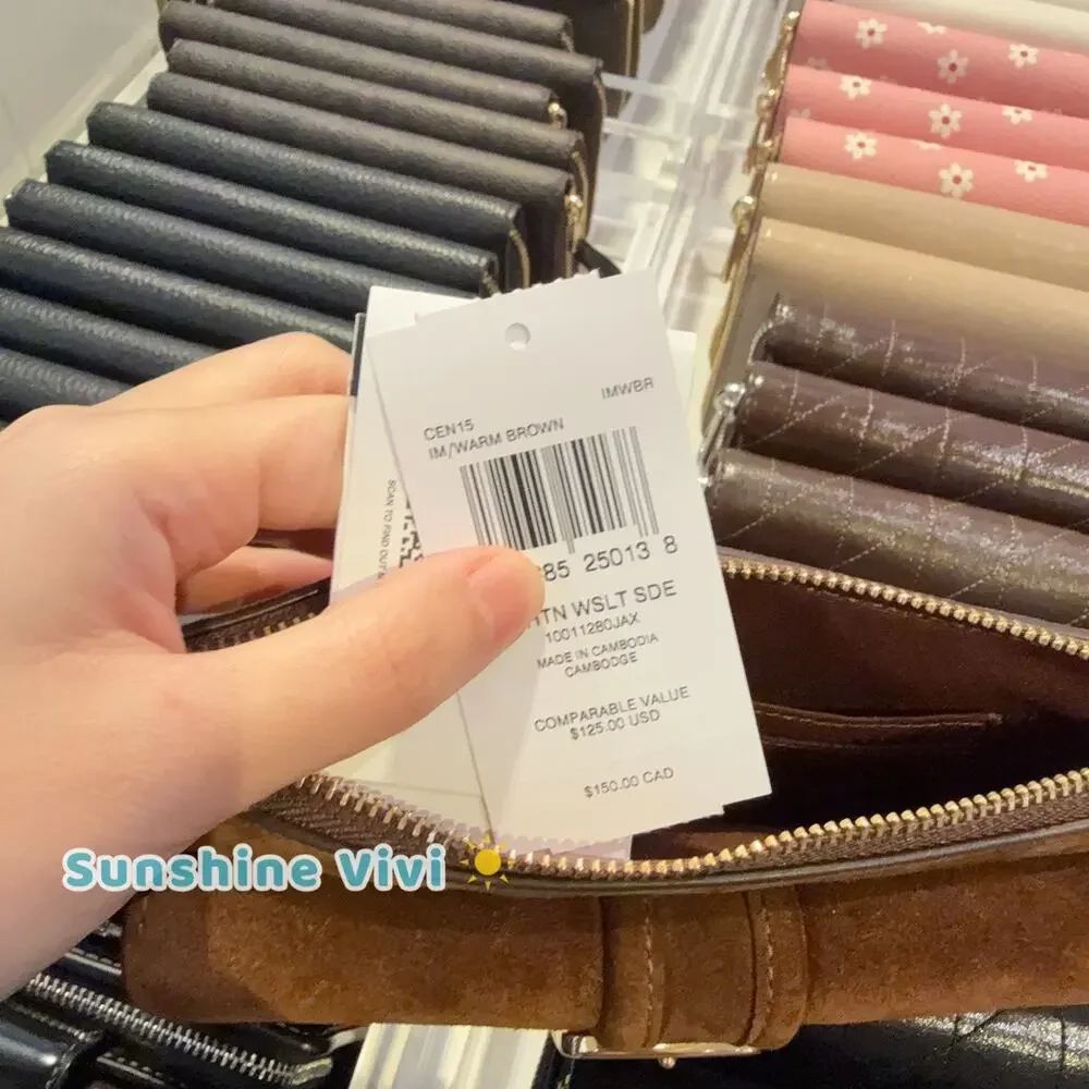 NWT Coach Ashton Wristlet Gold/Warm Brown Suede and smooth leather cen15